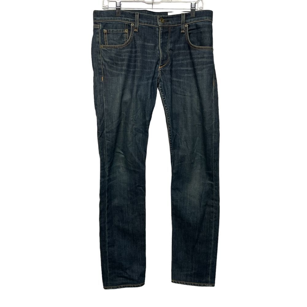 Rag & Bone Men's Button Fly Slim Straight Jeans Size 31 x 31 Dark Wash Blue